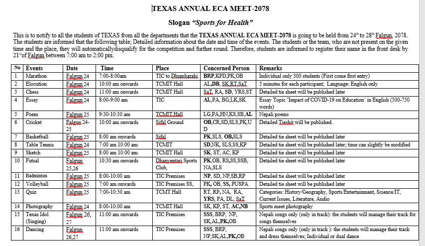 TEXAS ANNUAL ECA MEET-2078